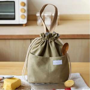 Sac à déjeuner portable avec cordon de serrage, sac isotherme, sac fourre-tout avec poignée - Product Image 1