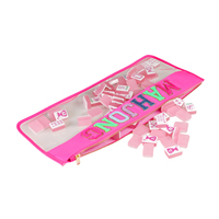 Sac de transport vide de luxe personnalisable Mah Jongg Transparent Bttom PVC 160 Mahjong Tiles Zipper Pouch
