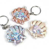 Porte-clés personnalisé en plastique transparent avec paillettes, logo, dessin animé, breloque en PVC souple, style anime japonais, sur mesure