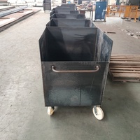 Bac à déchets basculant pour chariot élévateur, chariot de collecte de déchets en acier sur mesure, chariot de manutention de ferraille métallique, thermolaqué, taille et couleur personnalisées