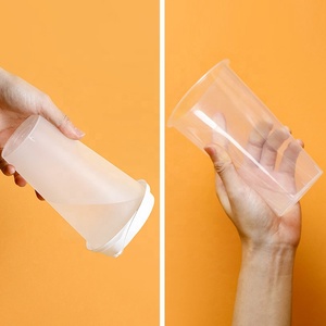 Tùy Chỉnh In Ấn Logo Giá Rẻ 16Oz 24Oz 32Oz 500Ml Rõ Ràng Lạnh Uống Pp Dùng Một Lần Cốc Nhựa Có Nắp Đậy - Product Image 2