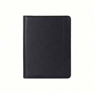 Cargador Portátil Multifunción A4 de Cuero PU con 8000 mAh, Clip para Gerentes, Regalo Empresarial, Agenda Personalizada Negra - Product Image 1