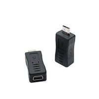 Microusb a Mini adaptador USB para carga y transferencia de datos, negro, macho a hembra, venta al por mayor