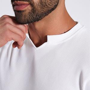 <span class=keywords><strong>Camiseta</strong></span> Deportiva de Algodón 100% para <span class=keywords><strong>Hombre</strong></span>, 280 g/m², Holgada, Antiarrugas, Transpirable, de Secado Rápido, Cuello en V, con <span class=keywords><strong>Hombreras</strong></span> Estructuradas - Product Image 3