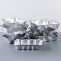 CB76 2500ml Conteneurs Alimentaires Jetables BBQ Casseroles Rectangle Plateau Plaques À Emporter Feuille D'aluminium Poêle À Frire pour La Cuisson/Rôtir