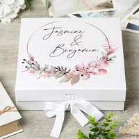 Boîte cadeau personnalisée en carton de luxe imprimé, pliable, magnétique, pour bijoux, vêtements, mariage, avec ruban