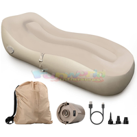 Fauteuil Gonflable Portable et Pliable pour Camping, Canapé-Lit de Repos avec Pompe Électrique pour Couple, Intérieur et Extérieur