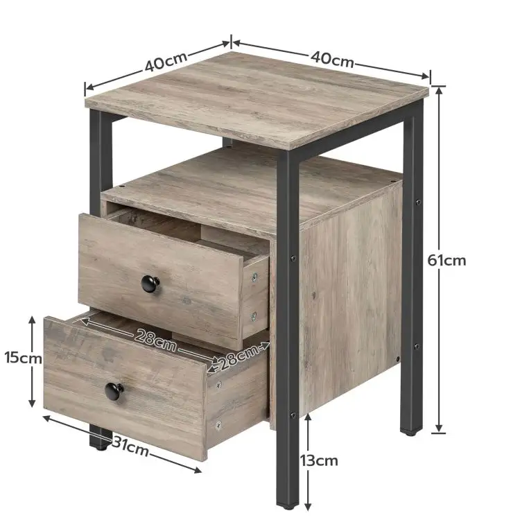 Großhandel hölzern modern rustikal klein nachttisch Nachttisch mit Schublade multifunktionale Möbel für Schlafzimmer