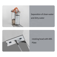 Serpillère plate multifonctionnelle compatible avec les lingettes jetables, utilisation humide et sèche, serpillère en microfibre pour sols, seau à essorage empilable