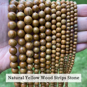 Perles rondes en vrac de couleur marron, prix d'usine, 6mm, 8mm, 10mm, perles d'oeil de tigre jaune naturel pour bijoux de bricolage