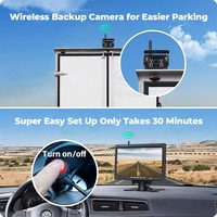2 caméras de stationnement sans fil à vision nocturne IR avec moniteur AHD 7 ''avec alarme d'angle mort BSD, pour camions/camping-car/remorque/camping-car/chariot élévateur