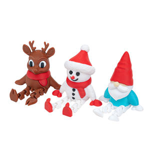 Figuras Decorativas de Plástico Impresas en 3D, Santa Claus, Alce, Muñeco de Nieve, Articuladas, Creativas, Unisex, Hechas a Mano, para Regalo - Product Image 3