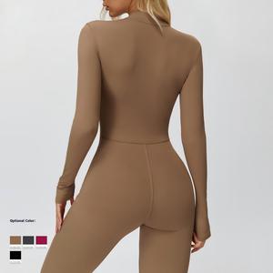 Combinaison d'hiver pour <span class=keywords><strong>femme</strong></span>, manches longues, fermeture éclair, col montant, <span class=keywords><strong>polaire</strong></span>, jambe large, jogging, combinaison une pièce, salle de sport, danse, club, yoga - Product Image 3