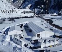 Carpa de Invierno de Gran Tamaño (35m x 60m) con Estructura de Aluminio en Forma de A, Resistente a la Nieve, para Campamento de Montaña al Aire Libre