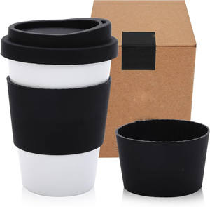 Пустая керамическая кружка с силиконовой крышкой - Product Image 1