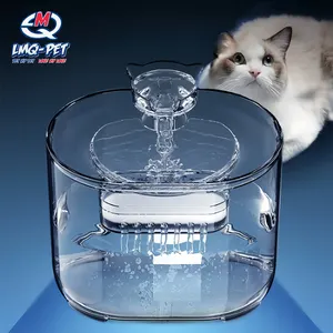 Air mancur minuman pintar untuk hewan peliharaan, Dispenser air minum kucing, air mancur minuman anjing dan kucing otomatis 64oz