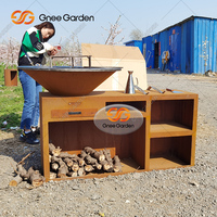 Barbecue de luxe en acier Corten avec télécommande et hauteur réglable pour cuisines extérieures