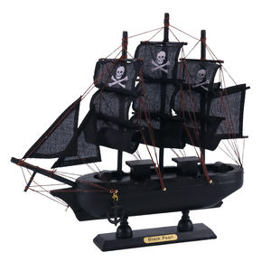 Benutzer definierte 24CM nautische Werbe geschenk Maritime Tisch dekoration Hms Kopfgeld Holz Segelboot "<span class=keywords><strong>PIRATE</strong></span>" Schiffs modell - Product Image 2