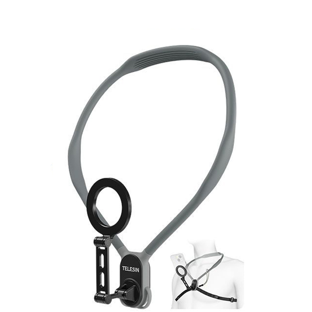 New Magnetic Neck Mount POV Vlog Selfie Hand Free Neck Phone Holder With Chest Strap for All SmartPhone