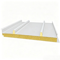 Panel Sandwich Rock Wool Kekuatan Tinggi Kedap Suara Anti Korosi Panel Konstruksi Prefab