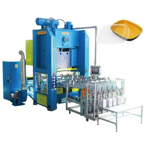 Máquina de fabricación de contenedores de alimentos de papel de aluminio desechable automática de alta velocidad de 80 toneladas de Oriente Medio