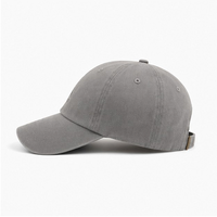 Casquette de baseball en coton délavé gris à six panneaux avec broderie ton sur ton et logo personnalisé pour la marche et les trajets urbains