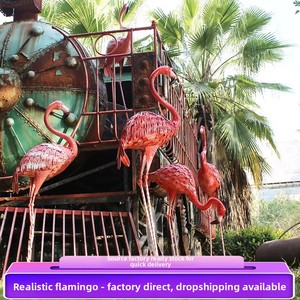 Ornement Flamant Rose Réaliste <span class=keywords><strong>en</strong></span> <span class=keywords><strong>Fer</strong></span> <span class=keywords><strong>Forgé</strong></span> pour Aménagement Paysager, Artisanat Décoratif, Décoration <span class=keywords><strong>de</strong></span> Mariage, Accessoires <span class=keywords><strong>de</strong></span> Fête/Photographie, Festif - Product Image 2