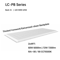 Lampu LED Panel Datar Grosir LICCOLED 2X4FT 60W 6000lm 6500K RA80 IP20 Garansi 5 Tahun Profil Aluminium untuk Plafon Gantung