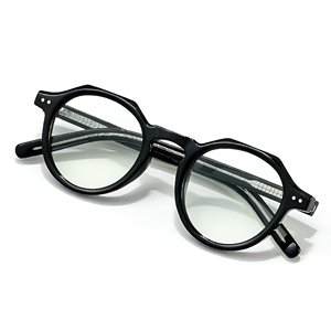 Montura <span class=keywords><strong>de</strong></span> <span class=keywords><strong>Gafas</strong></span> Graduadas Unisex <span class=keywords><strong>de</strong></span> Acetato, Estilo Punk Vintage, Poligonal Ovalada, Artística, Negra, Versátil, Original <span class=keywords><strong>de</strong></span> Exportación - Product Image 1