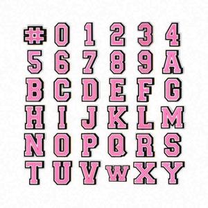 2025 numéro lettre nouveau sabot breloques PVC anglais Alphabet métal strass brillant sandales chaussure boucle bijoux été - Product Image 2