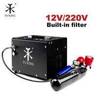 Compresseur d'air PCP TUXING 12V 110V 4500psi 300bar à refroidissement par air avec arrêt automatique et ventilateur de refroidissement pour réservoir HPA de plongée et de paintball – Meilleures ventes