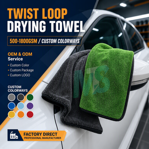 Microfiber <b>Cleaning</b> <b>Cars</b> Custom 1200GSM towel drying 60x90 Wash Micro Fiber twisted loop <b>car</b> towel - Product Image 1