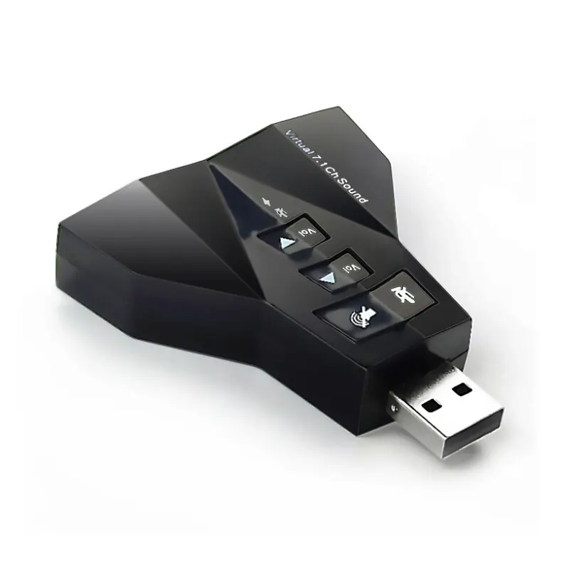 Doppia Scheda Audio Virtuale A 7.1 Canali USB Adapter Doppio Microfono e Auricolare 7.1 Audio Scheda Audio