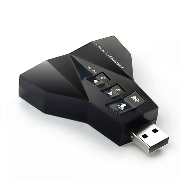 Double Sound Card Virtual 7.1 Channel USB Adapter Dual Microphone and Headset 7.1 Audio Sound Card