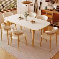 Ensemble de table à manger d'intérieur en bois massif de Style nordique meubles Table à manger en bois pour la maison cuisine Rectangle ensemble de salle à manger pour la maison