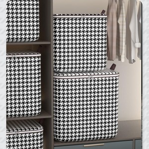 110L Modern Rectangle Bamboo Storage <strong>Box</strong> for Bedroom Quilt and Clothes Foldable <strong>Wardrobe</strong> Blanket Organizer for Home or Car - Product Image 3
