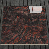 Carrelage de sol en marbre de porcelaine poli émaillé de couleur rouge foncé de 600x600, design marbre