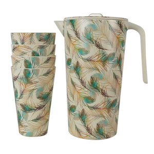 Flamingo sợi tre Bình nước nhựa bình với xử lý và nắp cho trà cà phê nước ép cốc - Product Image 2