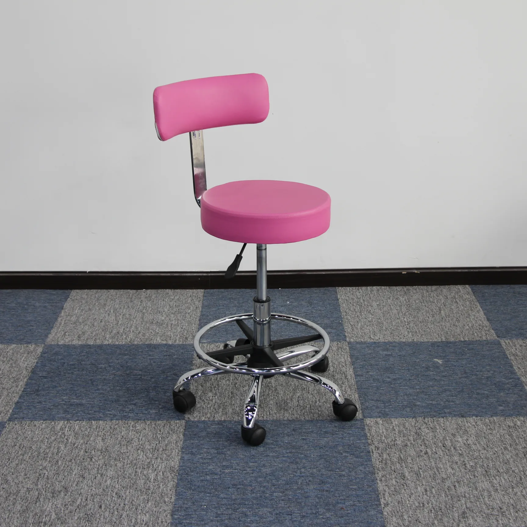 เก้าอี้สตูลสำหรับทำเล็บสีชมพู,เก้าอี้หมุนได้ปรับความสูงได้