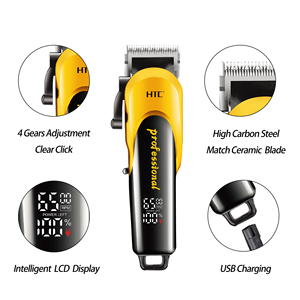 HTC CT-8082 luxe affichage numérique <span class=keywords><strong>tondeuse</strong></span> à <span class=keywords><strong>cheveux</strong></span> professionnel <span class=keywords><strong>levier</strong></span> réglable lame en céramique <span class=keywords><strong>tondeuse</strong></span> à <span class=keywords><strong>cheveux</strong></span> barbier - Product Image 3