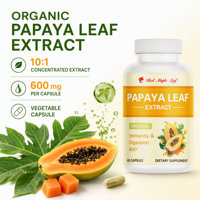 Capsules d'extrait de feuille de papaye 600mg 10:1, complément alimentaire à base de plantes pour un mode de vie actif