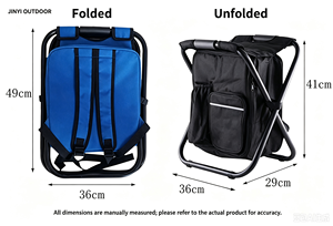 Outdoor camping beverage snack picnic bag, foldable portable cooler bag <b>stool</b>, beach fishing chair, insulated bag - Product Image 5