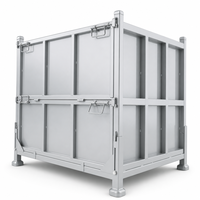 Cage de stockage pliable en treillis métallique pour la manutention de matériaux en entrepôt industriel, le recyclage des déchets, fourniture d'usine OEM