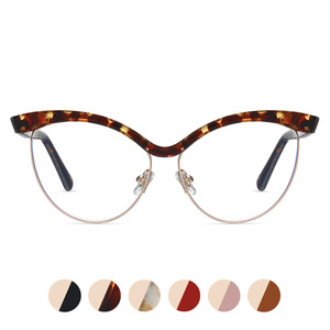 กรอบแว่นตาทรงแคทอายทันสมัย ​​TR90 พร้อมขาแว่นโลหะแบบสปริง น้ำหนักเบา ป้องกันแสงสีฟ้า ดีไซน์สำหรับทุกเพศ - Product Image 5