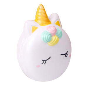 Pu Unicorn Macaron Cake Shape Slow <b>Rebound</b> Toy For Kids 5 To 7 Years Unisex Fidget Toy - Product Image 1
