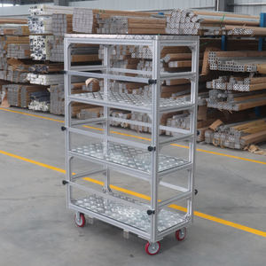 Carrito de Almacenamiento de Aluminio de 4 Niveles con Ruedas, Estante de Aluminio, Gabinete con Ruedas - Product Image 2