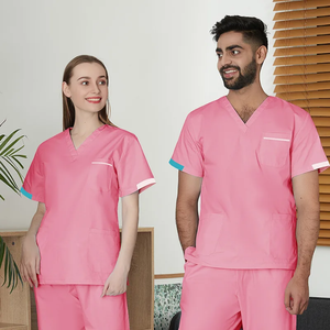 Hot Sale Men's Nurse Scrub Uniform Sets Breathable Quick Dry Medical Scrubs Custom Made OEM Service Lab Coat Type - Product Image 3