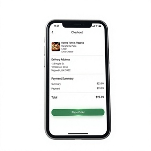 Aplicación móvil de entrega de comida con pedidos en línea, seguimiento en vivo, pagos seguros, ofertas y entrega a domicilio. - Product Image 1