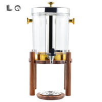 Distributeur de boissons en acier inoxydable pour hôtel, 8L, service traiteur, jus de fruits, boissons froides, seau à glace, qualité alimentaire, finition dorée