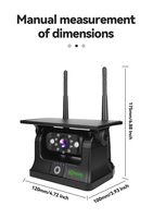 Caméra de recul solaire sans fil 100MP 30-50m Surveillance 24/7 Fixation magnétique puissante DC 12V 2.4G Connectée à l'application Vision nocturne infrarouge